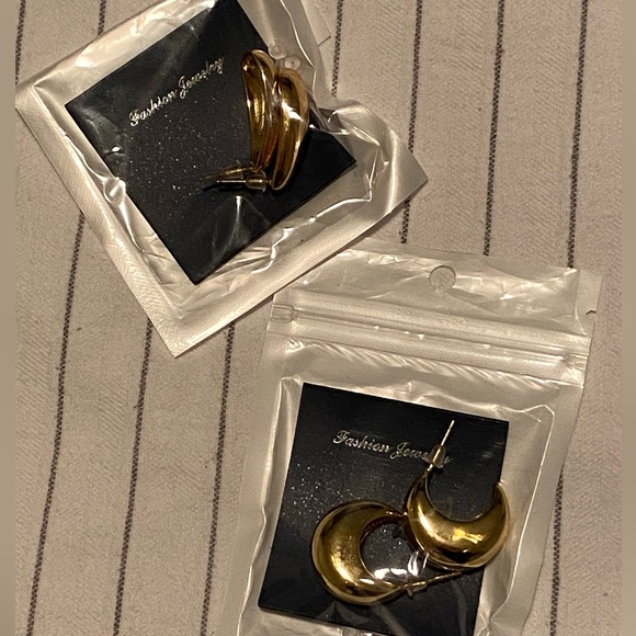 Chunky gold earrings - 2 pairs - Picture 9 of 9